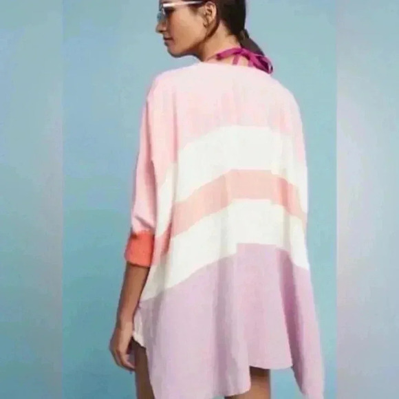 Hei Hei Anthropologie kimono color block oversized dolman sleeves cardigan - Picture 2 of 7